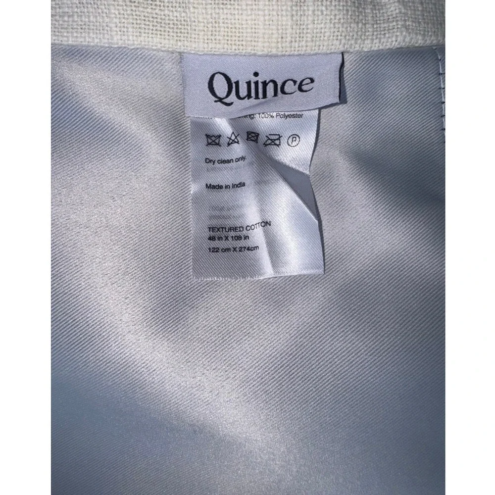 Quince Textured Cotton Curtain Panel Ivory 48x108 Lined Single NWOT